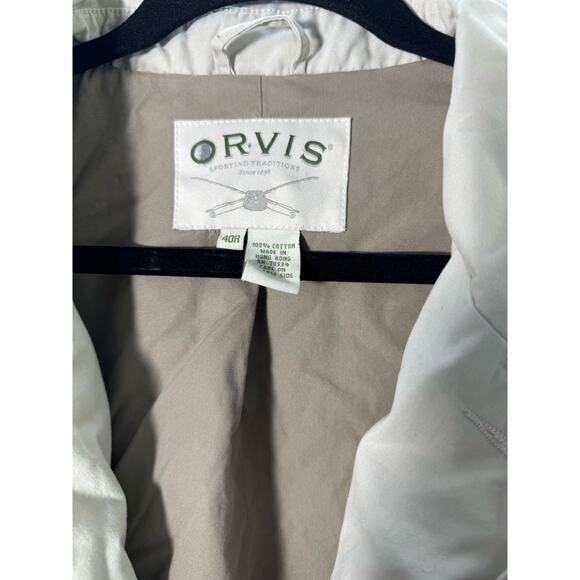 ORVIS Khaki Field Jacket Sports Coat Lined Pockets Size 40Regular (READ)  r1 - Picture 2 of 8
